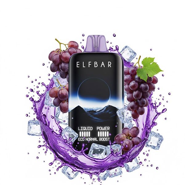 پاد یکبار مصرف الف بار مون نایت ۴۰۰۰۰ پاف انگور یخ | ELF BAR Moonnight 40000P Grape Ice