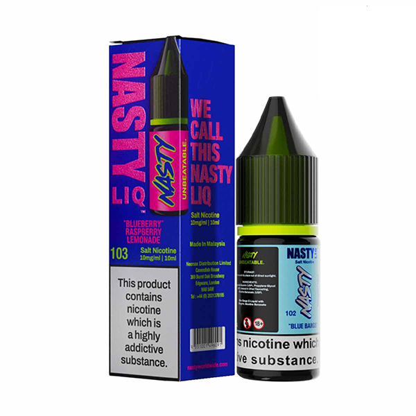 سالت تمشک لیموناد نستی ۱۰ میل Nasty Blueberry Raspberry Lemonade Liq 103 10ML